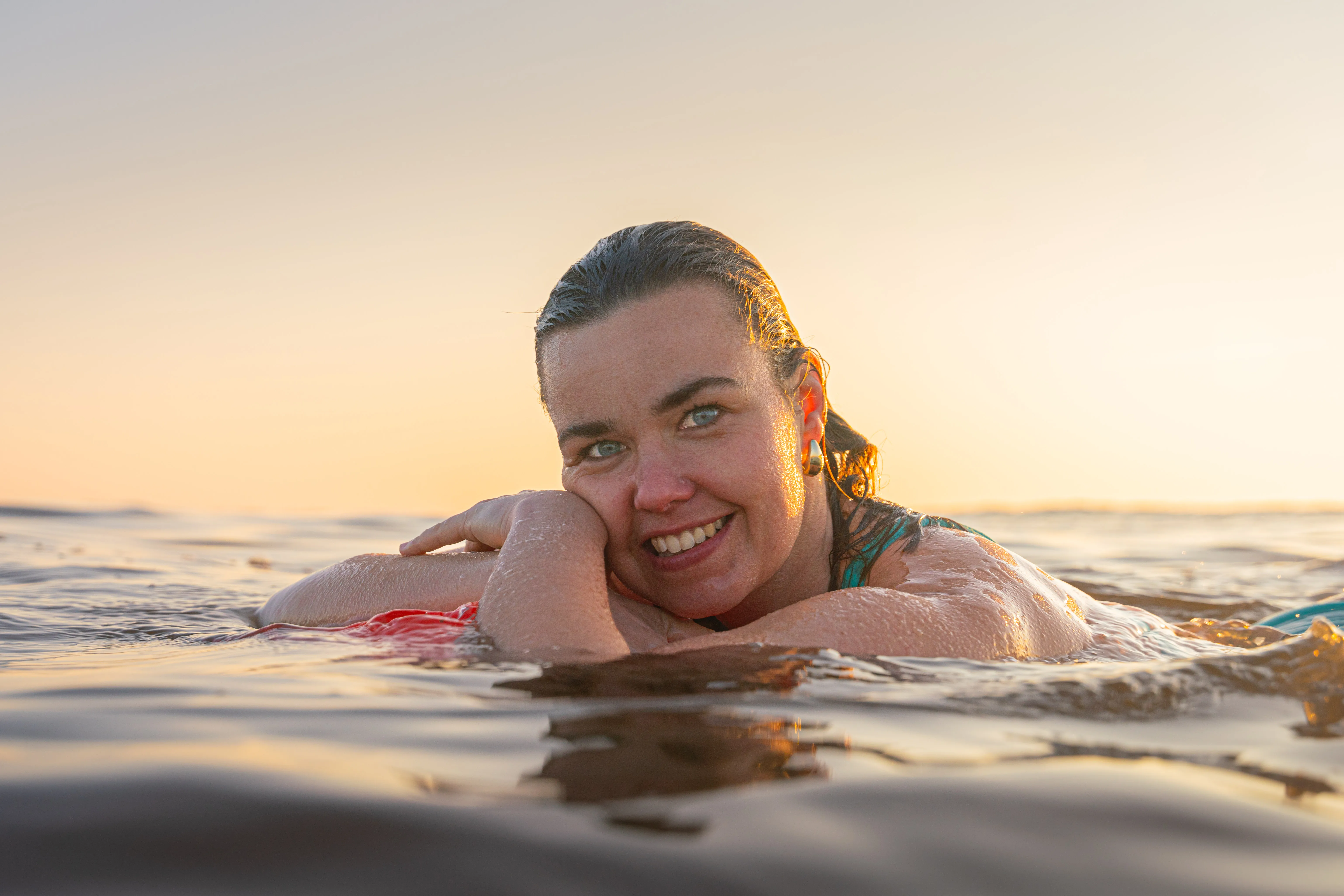 Winnifred Noorlander tijdens het zwemmen in open water